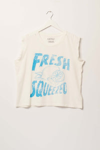 Fresh Squeezed Vintage-Print Sleeveless Graphic Tee - ShopPromesa