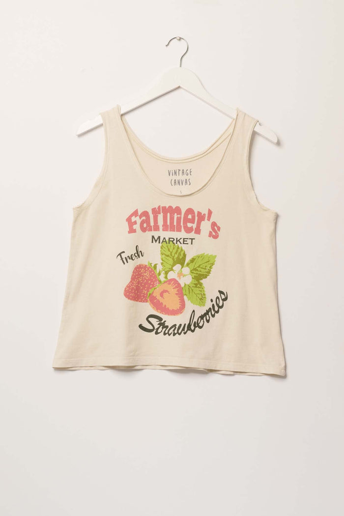 Farmer's Market Fresh Strawberries Graphic Tank Top - ShopPromesa