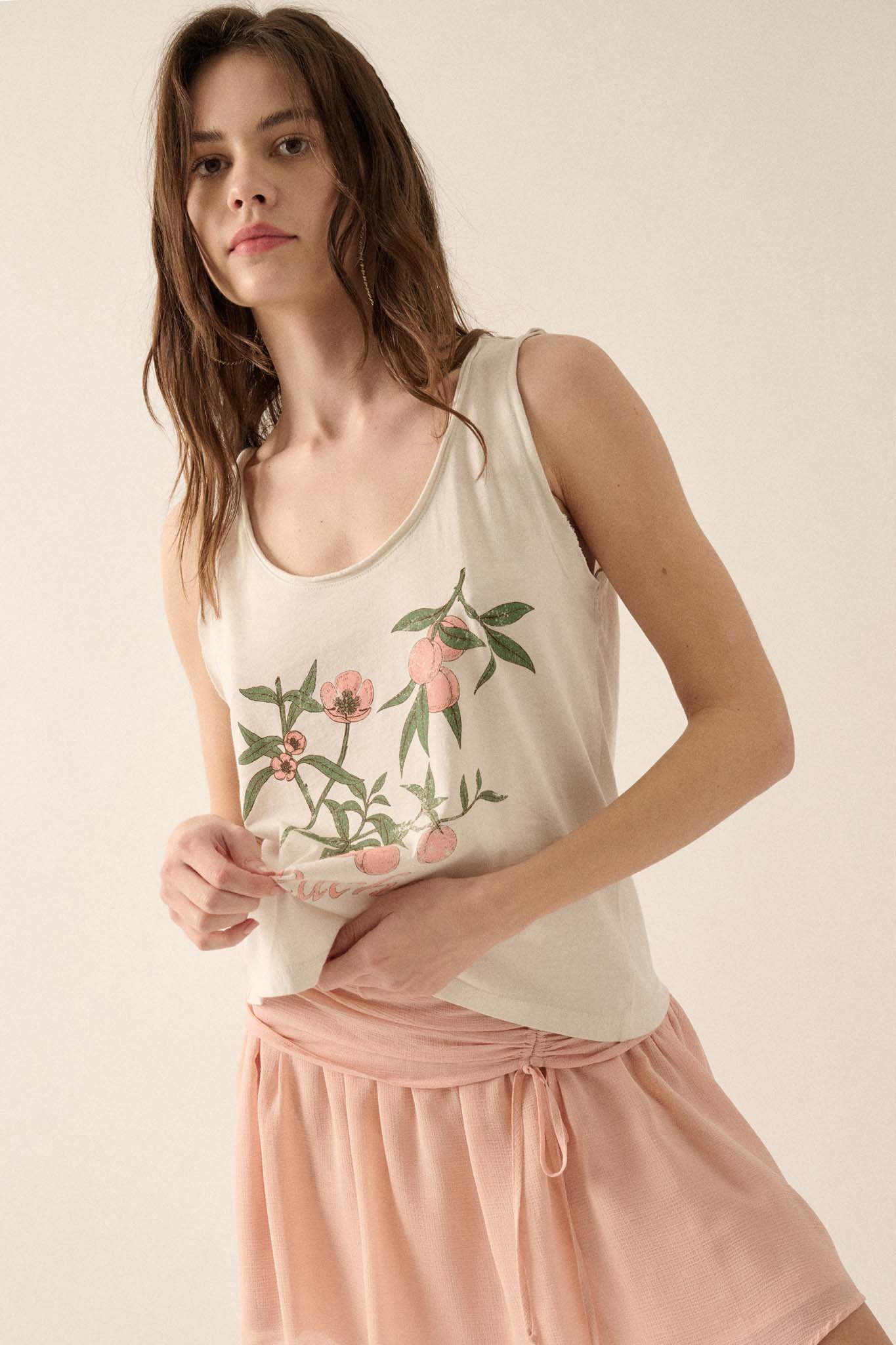 Perfect Peaches Vintage-Print Graphic Tank Top - ShopPromesa