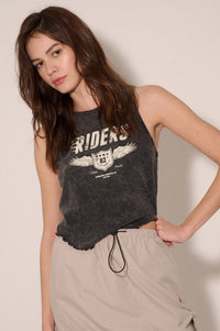 Riders Motorcycle Lettuce-Edge Graphic Tank Top - ShopPromesa