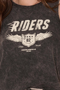 Riders Motorcycle Lettuce-Edge Graphic Tank Top - ShopPromesa