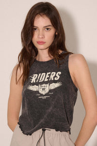 Riders Motorcycle Lettuce-Edge Graphic Tank Top - ShopPromesa