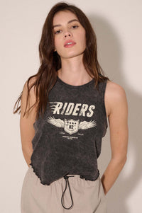 Riders Motorcycle Lettuce-Edge Graphic Tank Top - ShopPromesa