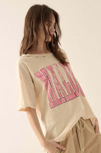 Malibu Distressed Oversize Graphic Tee - ShopPromesa