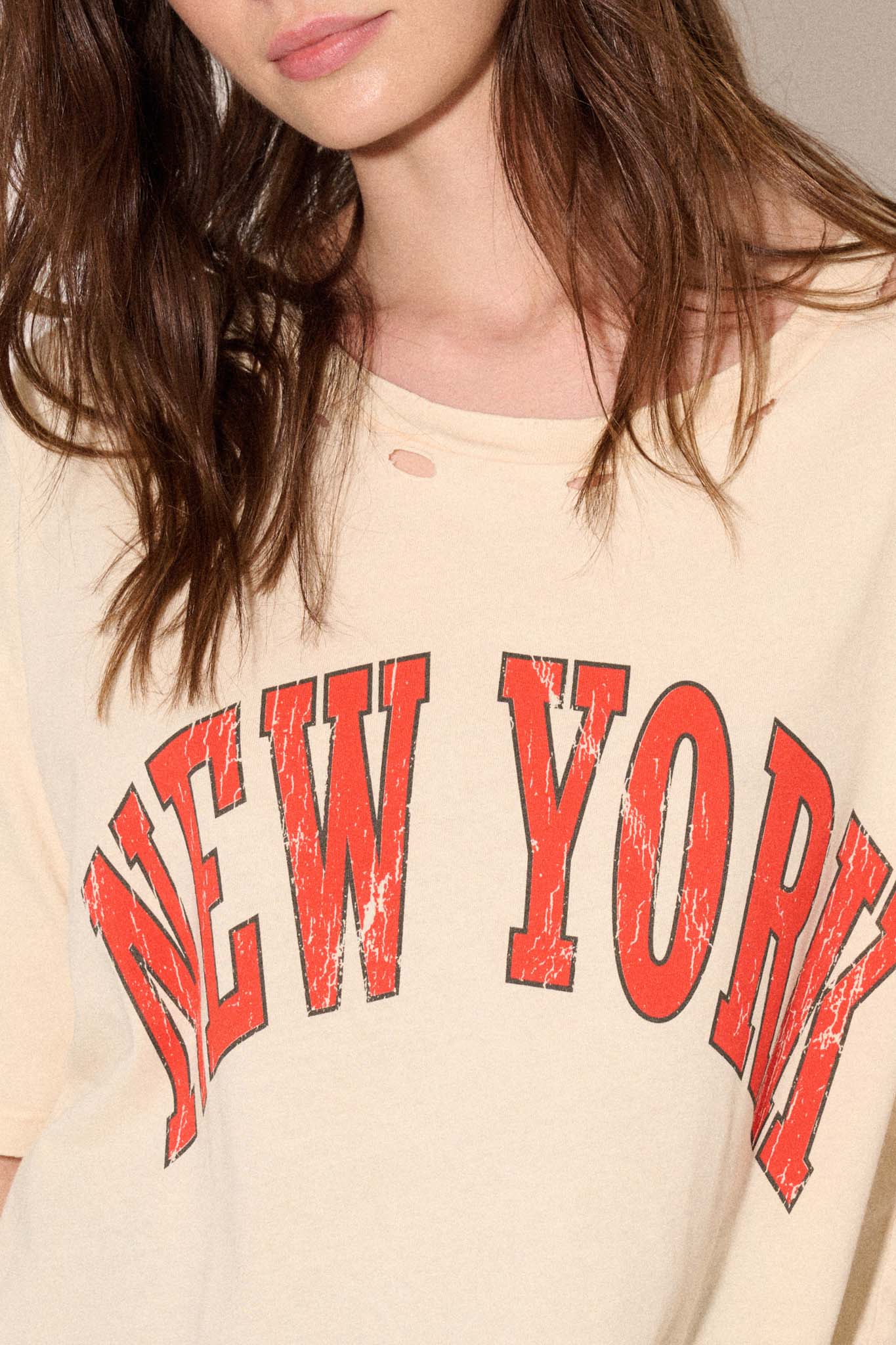 New York Distressed Oversize Graphic Tee - ShopPromesa