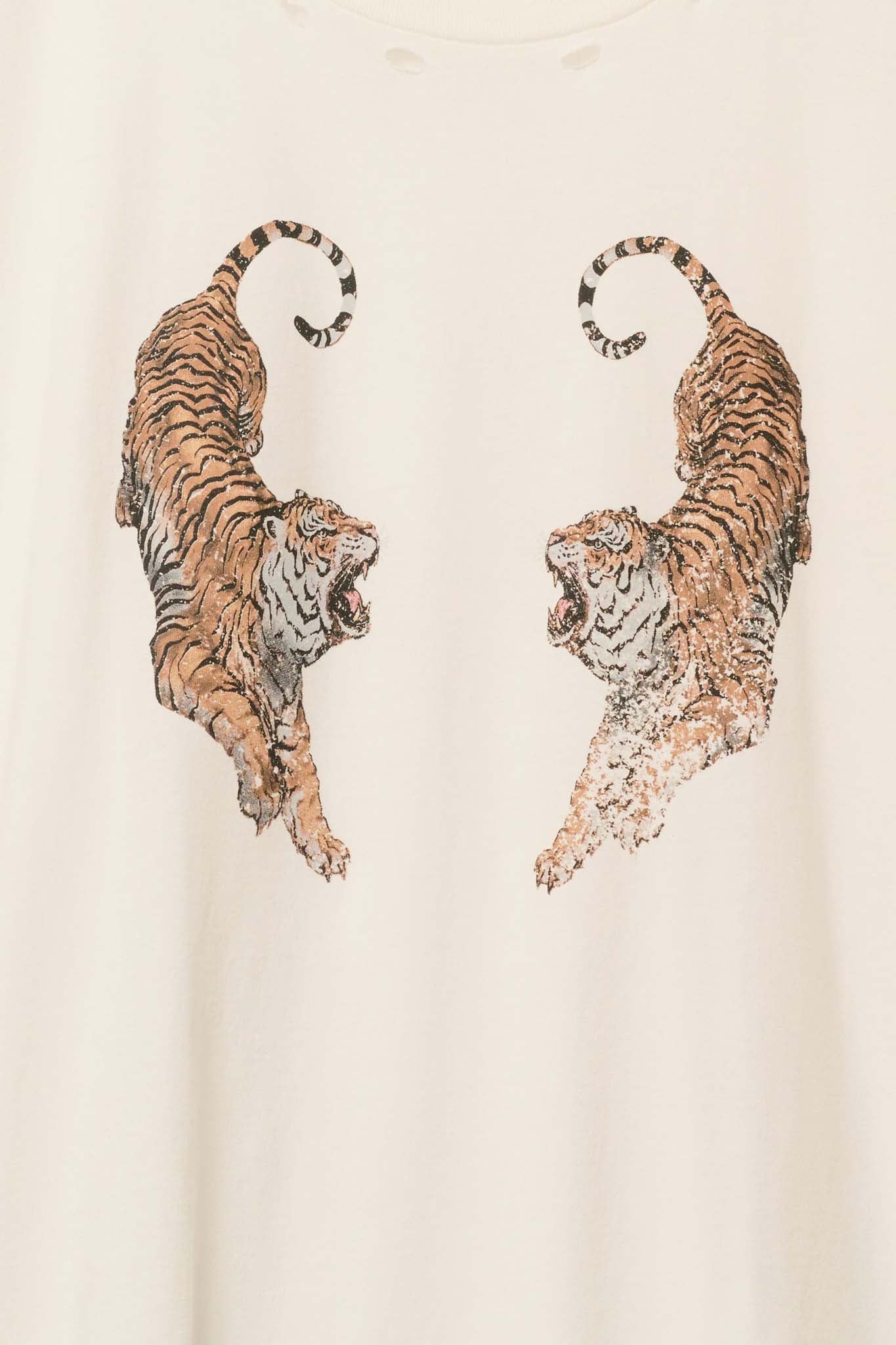 Terrific Tigers Oversized Distressed Graphic Tee - ShopPromesa