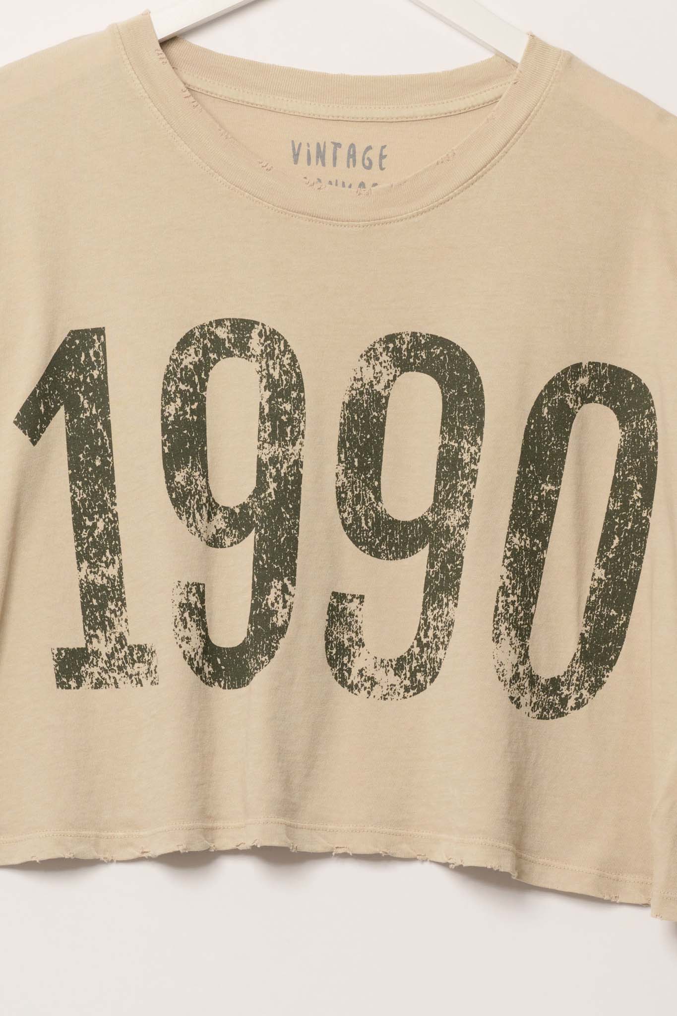 1990 Cropped Vintage-Print Graphic Tee - ShopPromesa