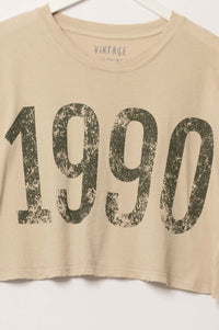 1990 Cropped Vintage-Print Graphic Tee - ShopPromesa