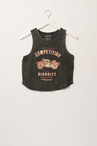 Biarritz Surfing Lettuce-Edge Graphic Tank Top - ShopPromesa