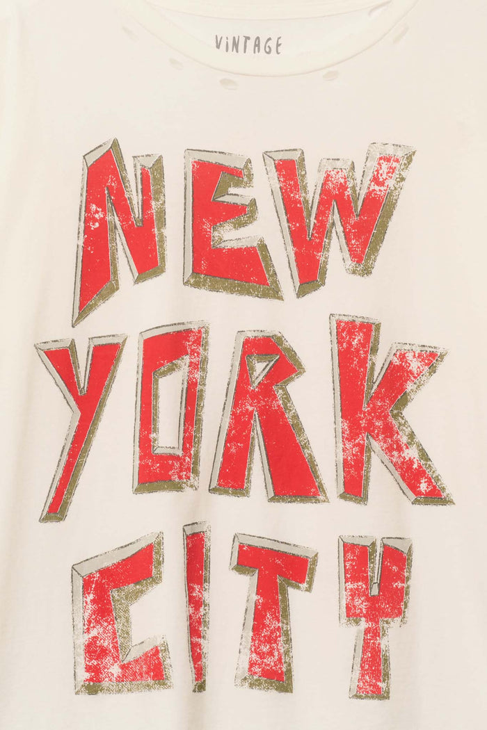 New York City Distressed Oversize Graphic Tee - ShopPromesa