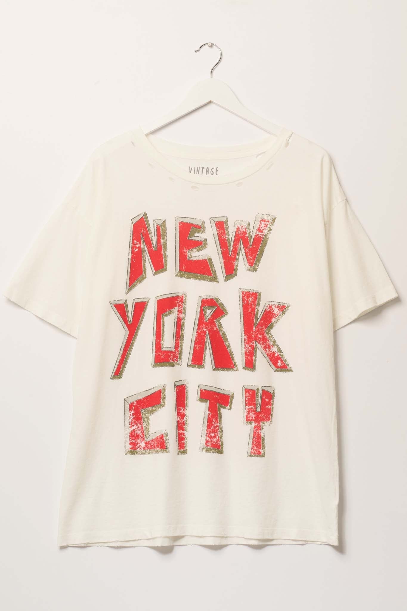 New York City Distressed Oversize Graphic Tee - ShopPromesa