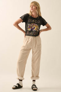 Disco Baby Lettuce-Edge Cropped Graphic Tee - ShopPromesa