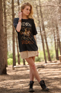 Rodeo Cowboy Distressed Oversize Graphic Tee - ShopPromesa