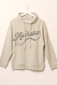 Manhattan 1990 Vintage-Print Graphic Hoodie - ShopPromesa