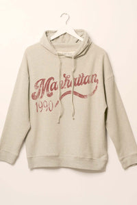 Manhattan 1990 Vintage-Print Graphic Hoodie - ShopPromesa