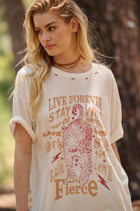 Encouraging Leopard Distressed Oversize Graphic Tee - ShopPromesa