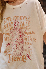 Encouraging Leopard Distressed Oversize Graphic Tee - ShopPromesa