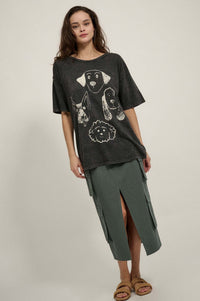 Dog Days Distressed Oversize Graphic Tee - ShopPromesa