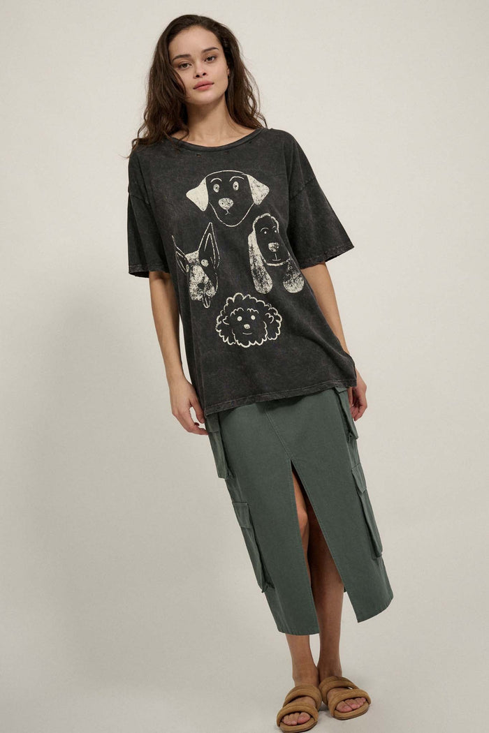 Dog Days Distressed Oversize Graphic Tee - ShopPromesa