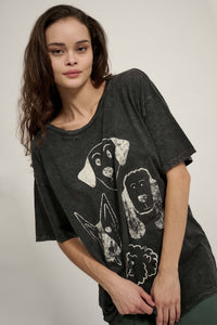 Dog Days Distressed Oversize Graphic Tee - ShopPromesa