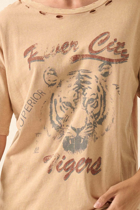 River City Tigers Distressed Oversize Graphic Tee - ShopPromesa
