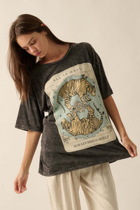 Tiger Tarot Oversized Vintage-Wash Graphic Tee - ShopPromesa