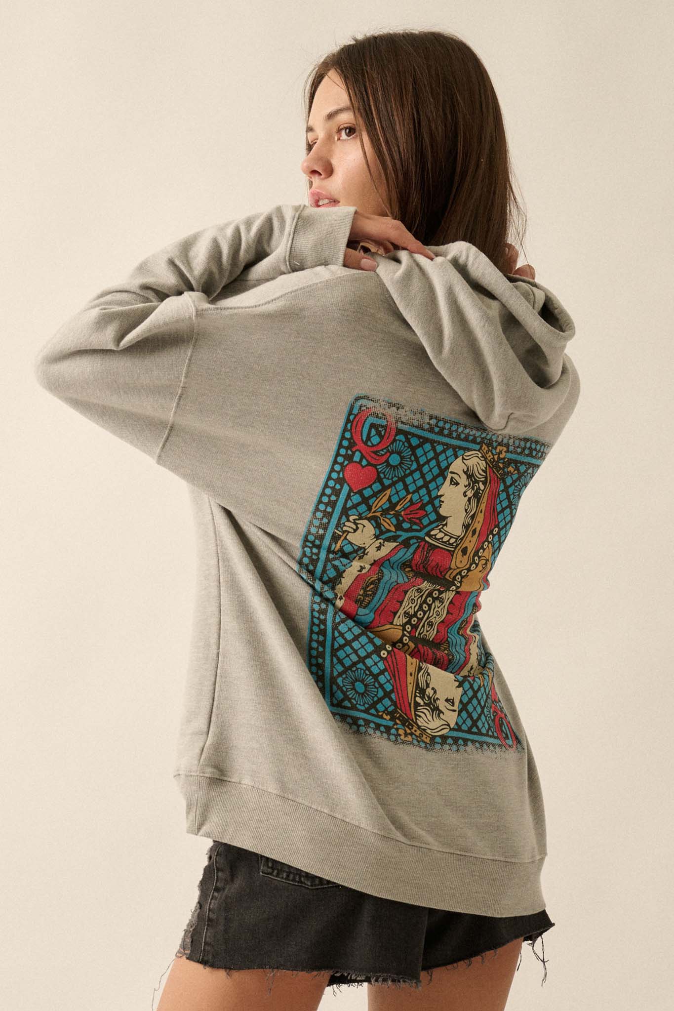 Queen of Hearts Back-Print Graphic Hoodie - ShopPromesa