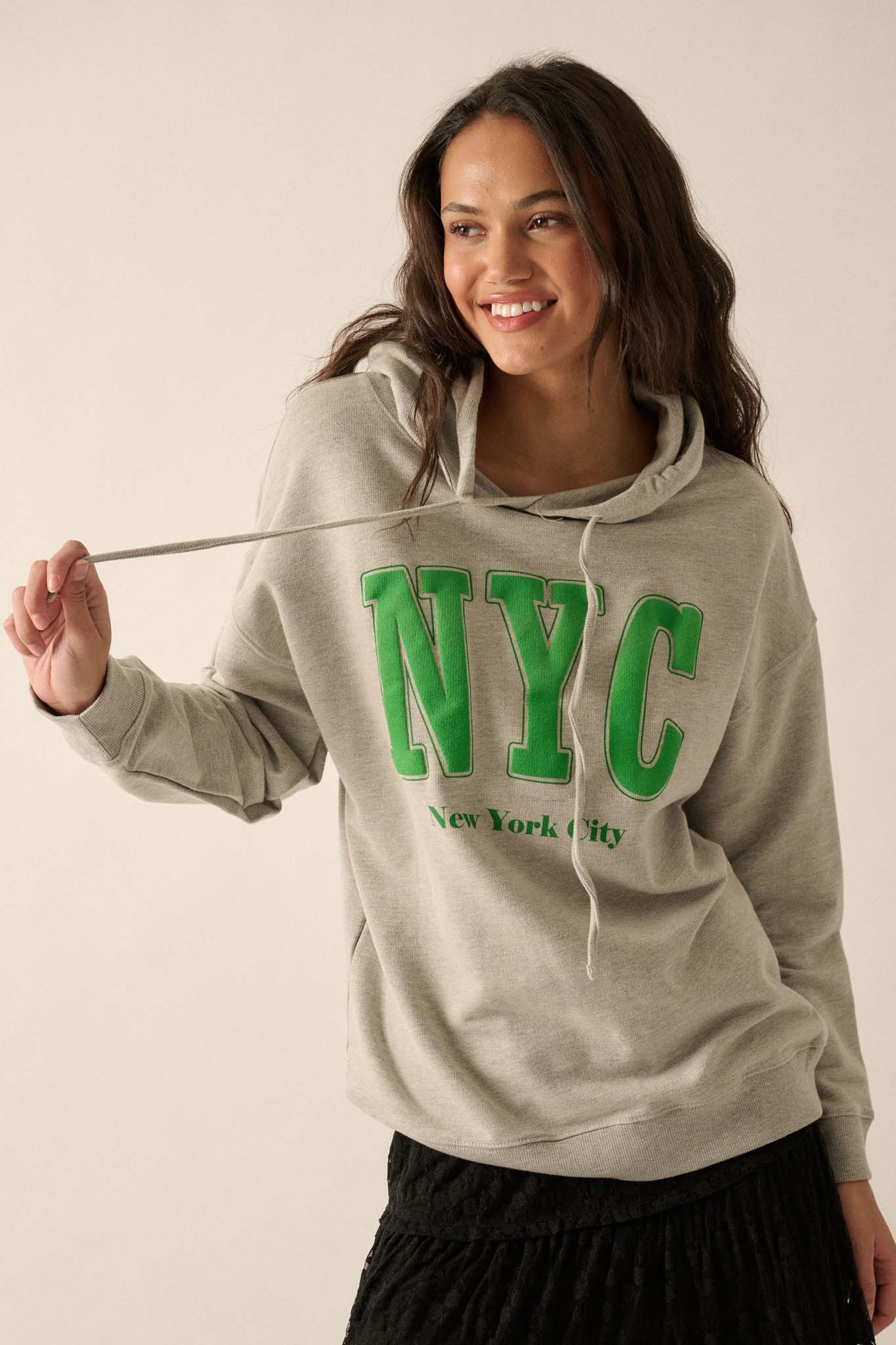 NYC Varsity Puff-Print Graphic Hoodie - ShopPromesa