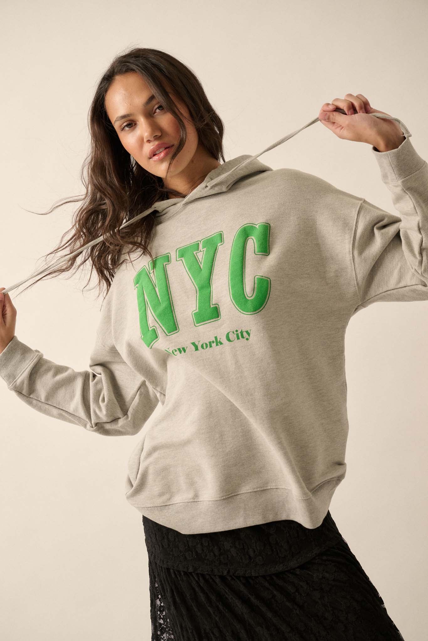 NYC Varsity Puff-Print Graphic Hoodie - ShopPromesa