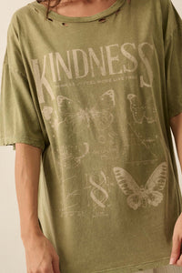 Butterfly Kindness Distressed Oversize Graphic Tee - ShopPromesa