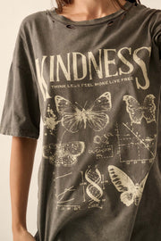 Butterfly Kindness Distressed Oversize Graphic Tee - ShopPromesa