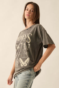 Butterfly Kindness Distressed Oversize Graphic Tee - ShopPromesa