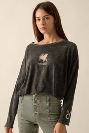 Astrology Girl Cropped Long-Sleeve Graphic Tee - ShopPromesa