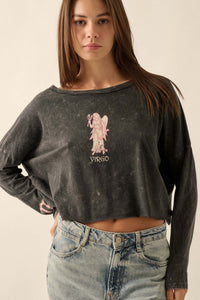 Astrology Girl Cropped Long-Sleeve Graphic Tee - ShopPromesa