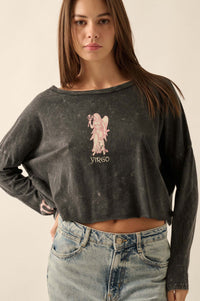 Astrology Girl Cropped Long-Sleeve Graphic Tee - ShopPromesa