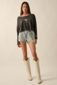 Astrology Girl Cropped Long-Sleeve Graphic Tee - ShopPromesa