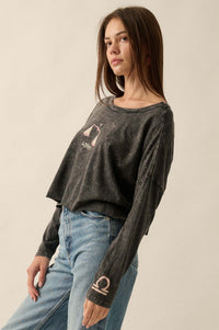 Astrology Girl Cropped Long-Sleeve Graphic Tee - ShopPromesa