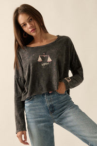 Astrology Girl Cropped Long-Sleeve Graphic Tee - ShopPromesa