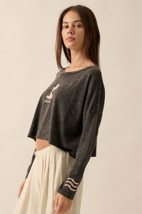 Astrology Girl Cropped Long-Sleeve Graphic Tee - ShopPromesa