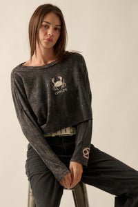 Astrology Girl Cropped Long-Sleeve Graphic Tee - ShopPromesa