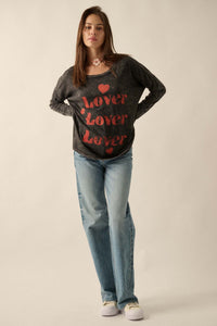 Lover Vintage-Print Long-Sleeve Graphic Tee - ShopPromesa