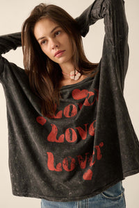 Lover Vintage-Print Long-Sleeve Graphic Tee - ShopPromesa