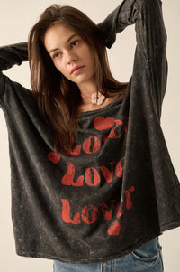 Lover Vintage-Print Long-Sleeve Graphic Tee - ShopPromesa