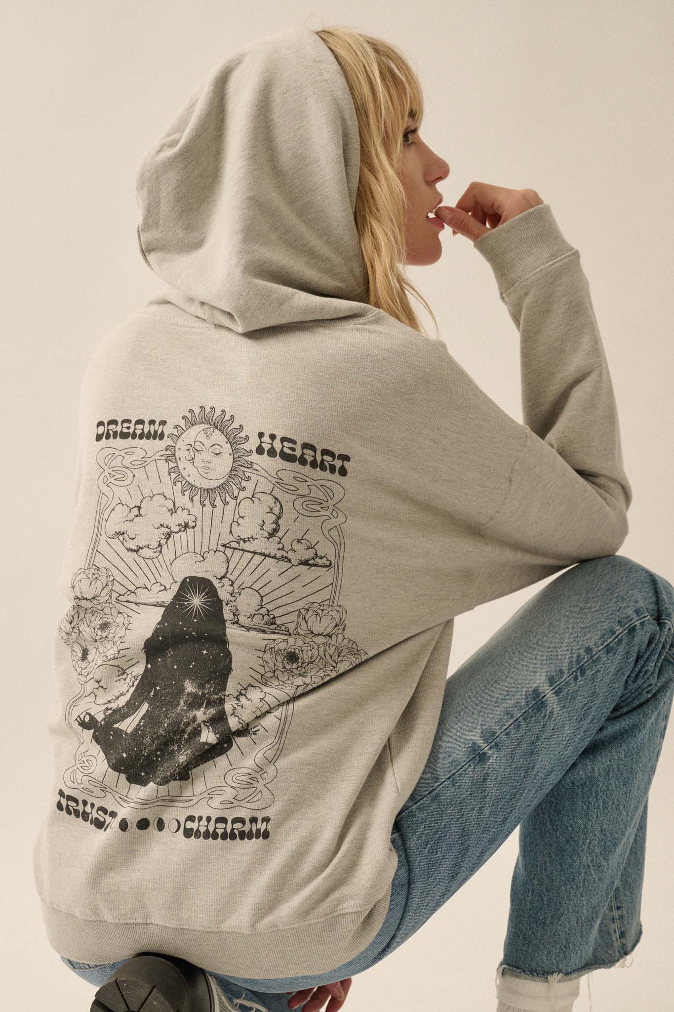 Cosmic Soul Vintage-Print Graphic Hoodie - ShopPromesa