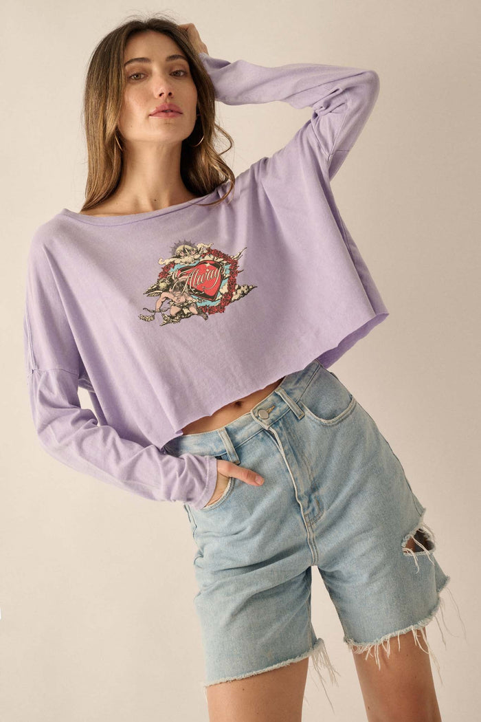 Love Always Cropped Long-Sleeve Graphic Tee - ShopPromesa