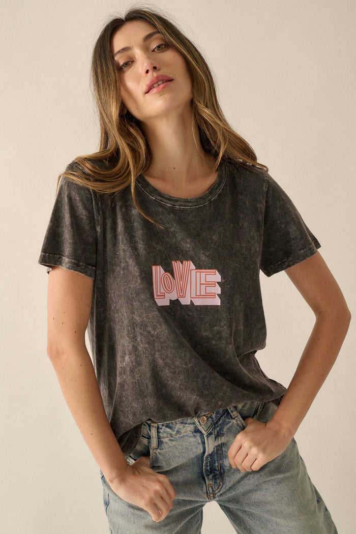 Modern Love Vintage-Wash Graphic Tee - ShopPromesa