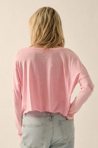 Like a Rose Cropped Long-Sleeve Graphic Tee - ShopPromesa