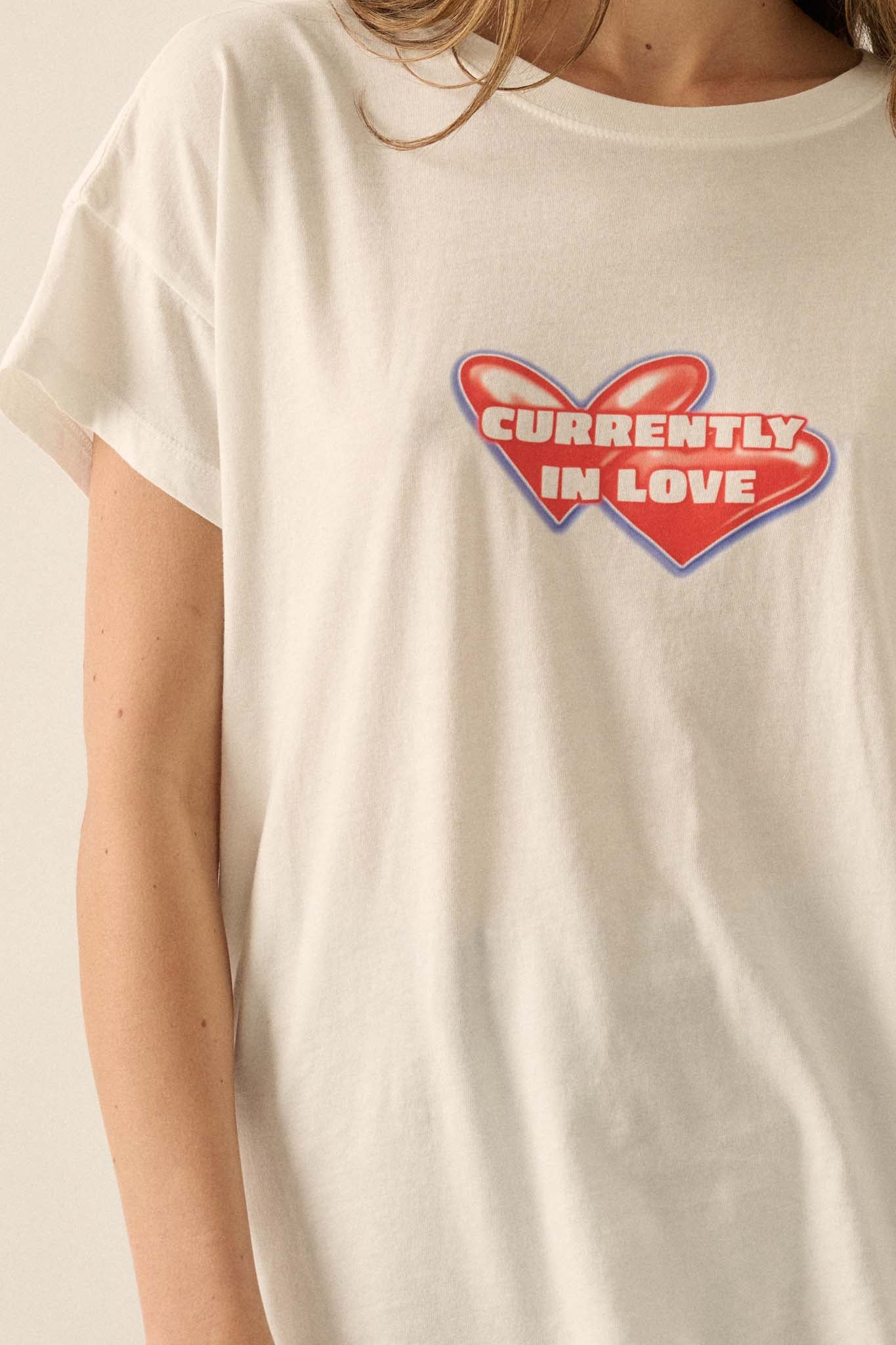 Currently In Love Garment Washed Graphic Tee - ShopPromesa