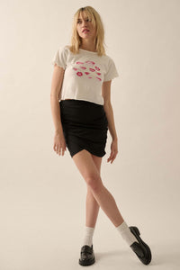 Lovely Lips Cropped Lettuce-Edge Graphic Baby Tee - ShopPromesa