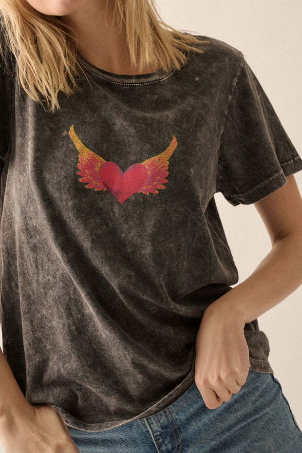 Wings of Love Vintage-Wash Graphic Tee - ShopPromesa
